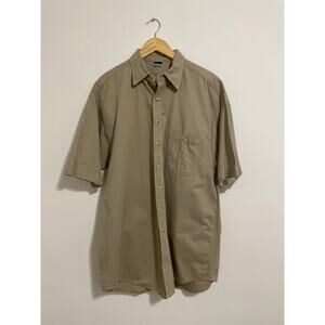 Union Line Men's Tan XL Work-Short Sleeve-Button-Up Solid Color Shirt